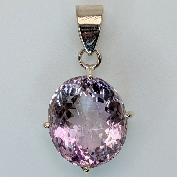 Natural Pink Amethyst Pendant S925 Sterling Silver Pendant - Picture 2 of 11
